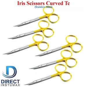 X6 IRISSCHERE 11,5 cm Gebogen HARTMETALL TC Schere IRIS Fadenschere - Picture 1 of 5