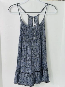 American Eagle Women's Floral Spaghetti Strap Mini Dress Blue/Black Size S-EUC! - Picture 1 of 8