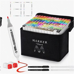 RainbowBlend Dual Tip Alcohol Markers - 130 Vibrant Colors - Picture 1 of 7