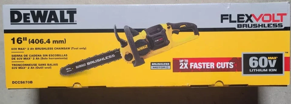 Motosierra DEWALT DCCS670B 60V MAX sin escobillas 7500 rpm 16 pulgadas (solo herramienta) nueva Foto 1 de 1