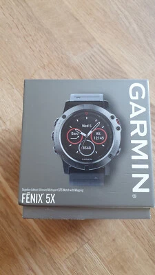 Garmin fēnix 5X GPS Multisport Smartwatch - Saphir/Grau mit Schwarz Armband - Bild 1 von 4