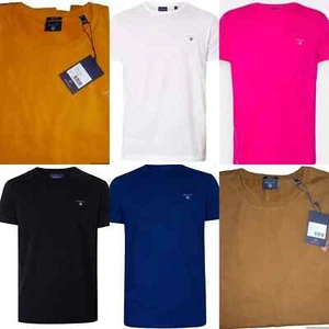 Gant Men's T-Shirt Short Sleeve Crew Neck Logo Cotton Jersey Summer Sale - Picture 1 of 10