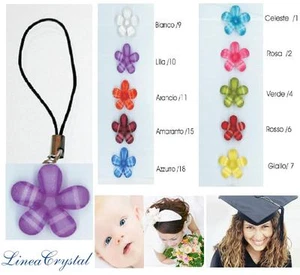 Set No.10 Pendant-Flower Crystal Cm.2.5 Favor in 10 Mixed Colors - Picture 1 of 1