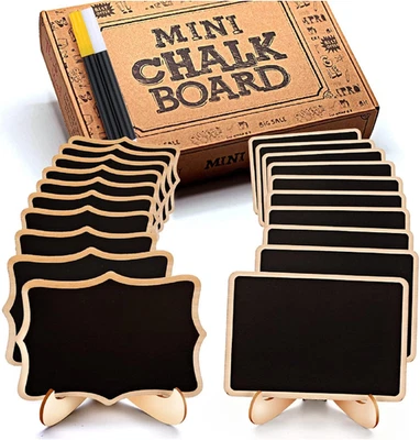 20 Pack Mini Chalkboard Signs, Small Framed Food Labels with Easel Stand NEW - Image 1 of 4