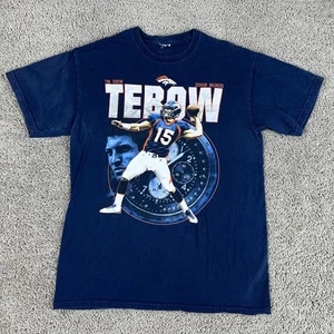 Denver Broncos Shirt Mens Medium Blue Orange Tim Tebow Reebok Short Sleeve READ - Picture 1 of 11
