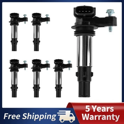 Set of 6 Ignition Coils For 2004-2007 Cadillac CTS 3.6L 2008 Cadillac CTS UF375 - Image 1 of 4
