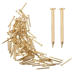 100 Pcs Brass Decorative Nails 1.2x1.5 mm Round Head Antique Furniture Nails - Picture 1 of 12