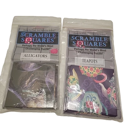 Scramble Squares classic puzzles, two Alligators and Teapots - Image 1 of 4