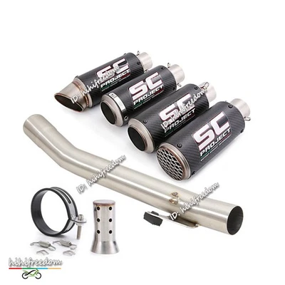 Tubo de escape de carbono para moto Suzuki GSF600 Bandit 600 1200 1995-2006 Foto 1 de 4