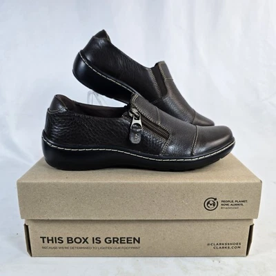 Size 7.5 W 7 1/2 W Clarks Collection Cora Harbor Black Leather New - Image 1 of 4