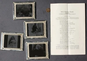 1900s Abraham Lincoln & Mary Set of FIVE Holley Process Photo Slides & booklet - - Picture 1 of 1