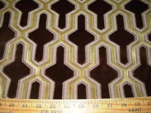 4 YDS STROHEIM SCHNITT SAMT CHEVRON GEOMETRISCHER POLSTERSTOFF FÜR WENIGER - Bild 1 von 3