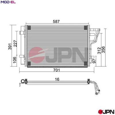 CONDENSER AIR CONDITIONING 60C0327-JPN FOR HYUNDAI KIA CEE'D/PRO/Hatchback/SW - Image 1 of 4