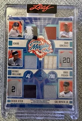 2025 Leaf Seasons in the Sun 1/4 "Mid-Summer Magic" 12 Relic Jeter-Ichiro Ripken - Image 1 of 2