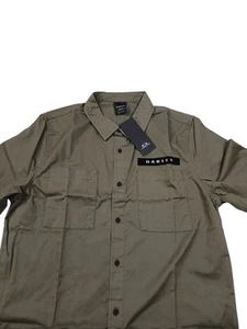 Oakley Herren Large Hemd Olivgrün Kurzarm Knopfleiste Custom Fit Gr. L - Bild 1 von 4