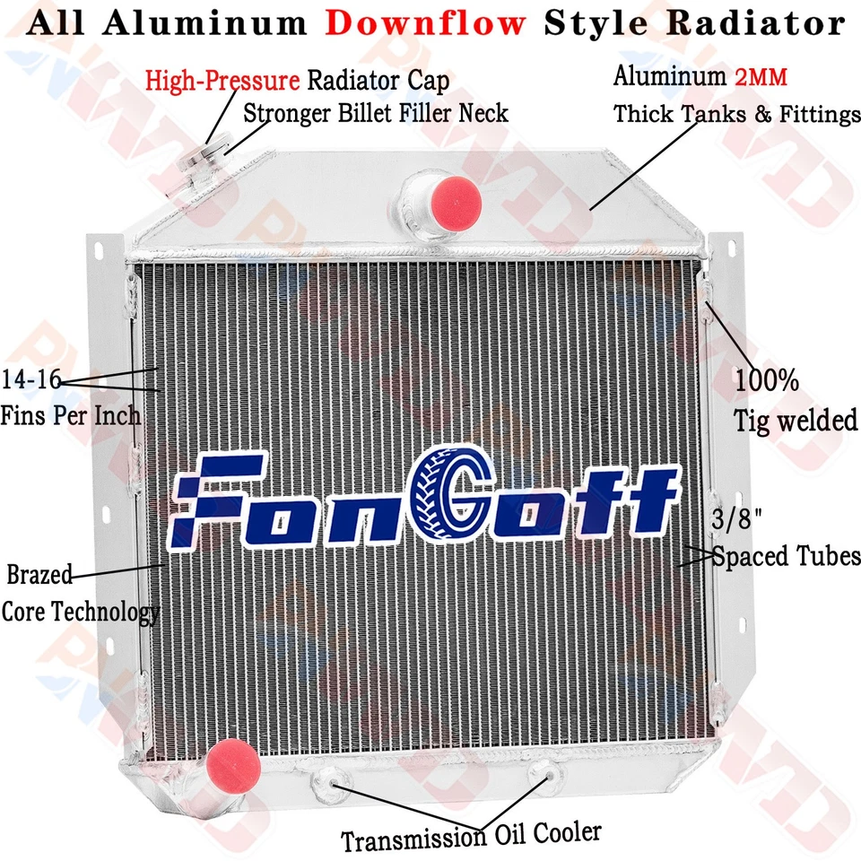4 Row Radiator For 1951-57 1954 56 International Harvester L/R/S Series L6 1956 Foto 1 de 4