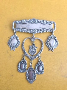 Forée Hunsicker Medalias Sterling Silver Medallion  Brooch Heavy Rare - Afbeelding 1 van 6