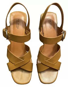 VIA SPIGA **SIZE 9M** MADE IN ITALY BROWN LEATHER SANDALS - Picture 1 of 14