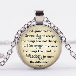 GOTT GELASSENHEIT GEBET Anhänger 22" Sterling Silber 925 Halskette Kette Damen Herren - Bild 1 von 7