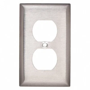 HUBBELL SS8 Duplex Wall Plate,1 Gang,Silver - Picture 1 of 1