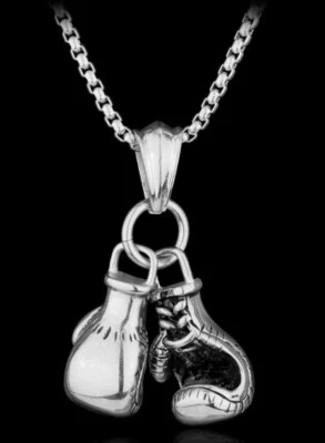 Halskette Boxhandschuhe Silber Tyson Ali Maske Klitschko - Bild 1 von 2