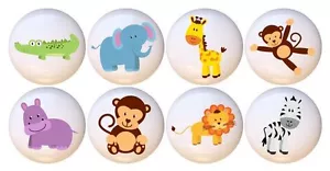 Set of 8 New Zoo Animals by PP CERAMIC Drawer Pulls Dresser Drawer Cabinet Knobs - Picture 1 of 1