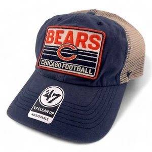 Sombrero ajustable marca Chicago Bears NFL azul marino cuatro tiempos malla limpieza trasera - Imagen 1 de 5