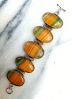 SPETTACOLARE ANTICO BRACCIALE IN FLUORITE E ARGENTO ANNI SETTANTA.