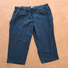 Athletic Works Adult Women's 2XL XXL Teal Capri Sweatpants w Pockets