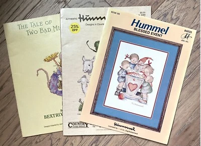 Lot of 3 Tale Two Bad Mice Beatrix Potter +2 HUMMELS Counted Cross Stitch - Image 1 of 4