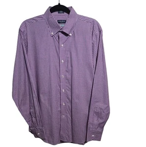 Peter Millar lila Gingham kariert LS Knopf Hemd ägyptische Baumwolle Größe Large - Bild 1 von 5