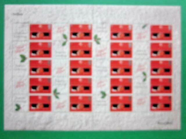 Hoja de Robin Royal Mail Genérica 2001 emitida para Navidad 2001. #SS0006 Foto 1 de 2