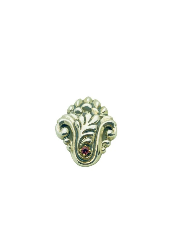 Broche prendedor flor zafiro rosa plata esterlina y oro amarillo de 18k Lagos Foto 1 de 4