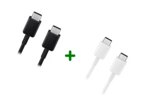 Universal Schnell Ladekabel Datenkabel USB-C auf USB-C Weiss & Schwarz 1m - Bild 1 von 4