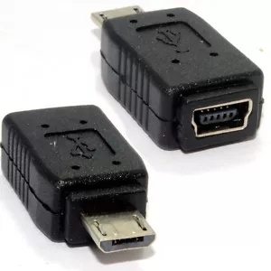 2 Pack new USB micro b male to USB mini 5pin female mp4 convert adapter - Picture 1 of 5