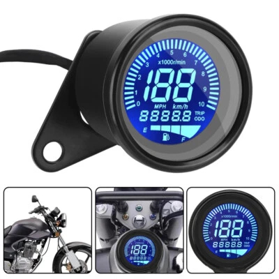 Meter Tachometer Digital LED LCD Odometer Fuel Gauge Motorcycle  Speedometer - Image 1 of 2