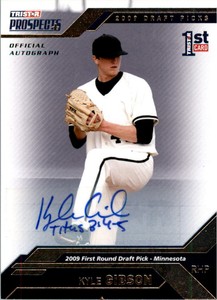 2009 TRISTAR Prospects Plus Autographs #17 Kyle Gibson Auto /199 - NM-MT