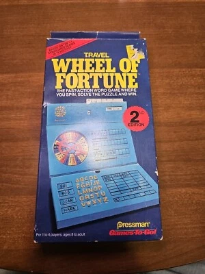 Travel Wheel of Fortune Game by Pressman ~ Vintage 1988 ~ Complete Game - Image 1 of 2