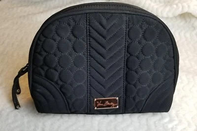 Vera Bradley Negro Microfibra Forrado Maquillaje/Cosméticos Artículos de Aseo Bolsa Estuche Usado en Excelente Condición Foto 1 de 4