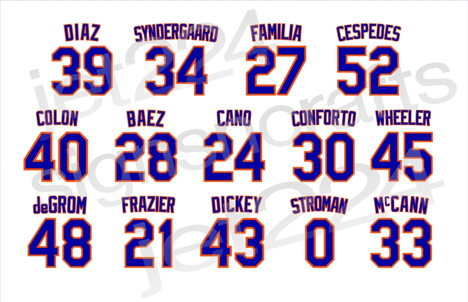 NY METS STICKER DECAL 2010s Baez Cespedes McCann Conforto Frazier Dickey deGrom+ - Image 1 of 4