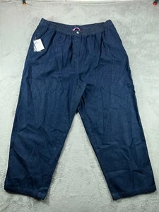 WOMAN WITHIN Womens Plus 28W Jeans Pull On Dark Blue Jeans Hi Rise 42x30 NWT - Picture 1 of 9