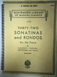 Libro de partituras 32 Sonatinas y Rondos Schirmer piano solo NUEVO 050256010 - Imagen 1 de 2