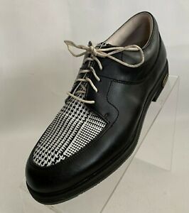 Foot Joy Golf Shoes Europa Collection Black Oxford Houndstooth Lace Up Size 5N