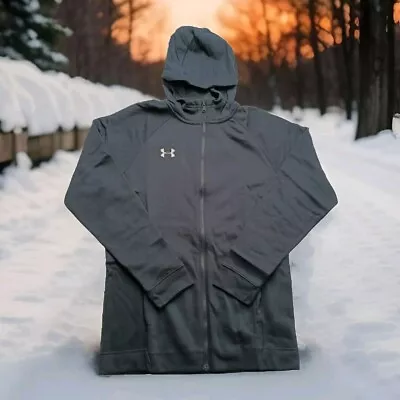 New Under Armour 2XL Full Zip Fleece Hoodie Men's Hustle Black XXL - Image 1 of 4