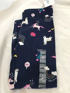 NWT Carter's Rainbow Unicorn Leggings Girls Navy Blue Many Sizes - Picture 1 of 2