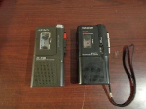 2 Vintage Sony Microcassette recorders M-430 & M 677V Parts or Repair - Picture 1 of 12