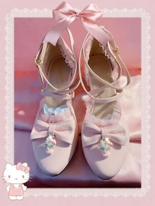 Kawaii Sanrio Hello Kitty lolita Cottage Core Coquette Dollette Y2K Women’s Sz 8 - Picture 1 of 5