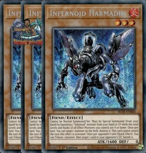 Yugioh! 3x Infernoid Harmadik BLTR-EN060 Secreto Raro 1ª Edición Casi Nuevo - Imagen 1 de 1