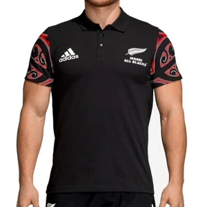 Adidas All Blacks Hombre Polo Camisa Piqué Rugby Nueva Zelanda Negro XS S M - Imagen 1 de 6