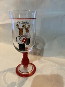 Handbemalter Weihnachts Rentier Weinglas Kelch von "DASHER" aus Pottery Barn - Bild 1 von 2